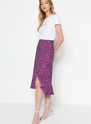 High Waist Printed Skirt