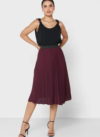 High Waist Pleated Skirt