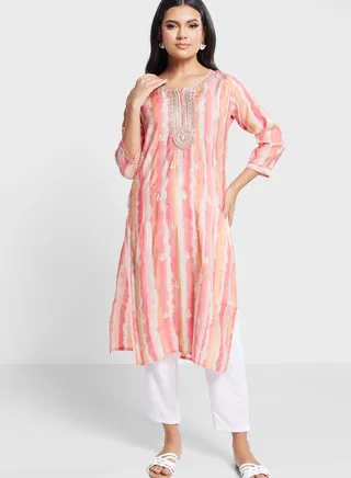 Printed Embroidered Kurti