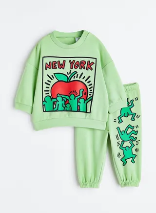 Kids 2 Piece Graphic Sweatshirt & Pyjama Set