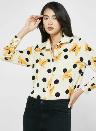 Printed Button Down Shirt