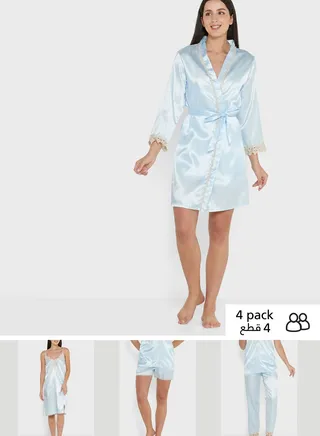 5 Piece Solid Pyjama Set