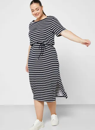 Striped Round Neck Dress