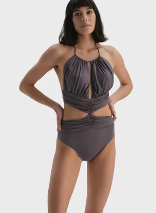 Halter Neck Cut Out Swimsuit