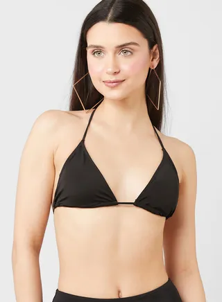 Triangular Self Tie Bikini Top
