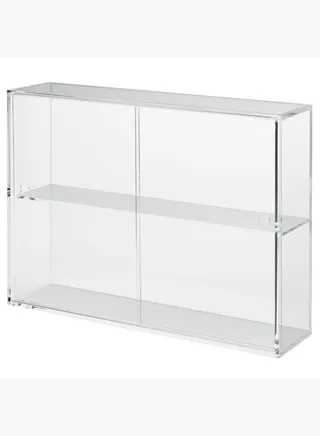 Acrylic Collection Stand with Sliding Door, 33.6 x 8.4 x 24.4 cm, Clear