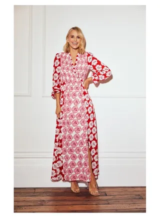 Little Mistress Red Pink Floral Maxi
