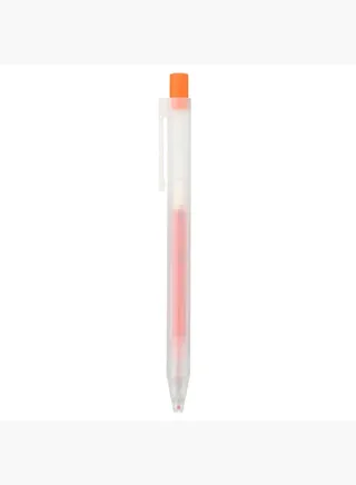 Gel Ink Knock Type Ballpoint Pen, 0.5 mm, Orange