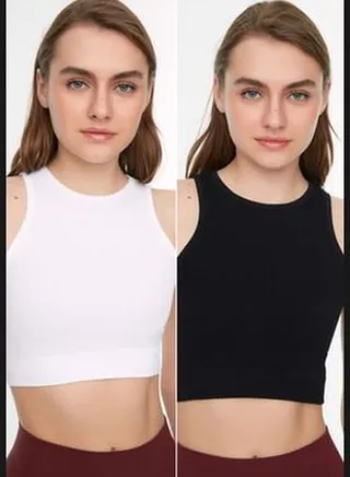Black & White 2-Pack Seamless/Seamless Lightly Support/Shaping Sports Bra TWOSS22SS00000
