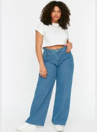 Light Blue High Waist Wideleg Jeans