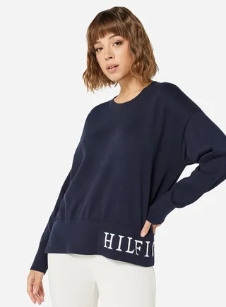 COTTON GRAPHIC C-NK SWEATER