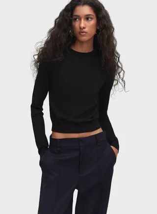 Crew Neck Crop Sweater