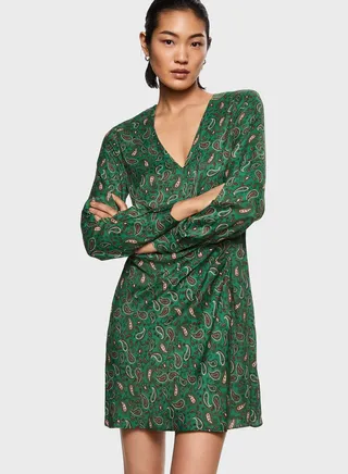 Printed V-Neck Dress