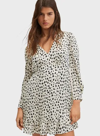 Ruffle Hem Printed Dress