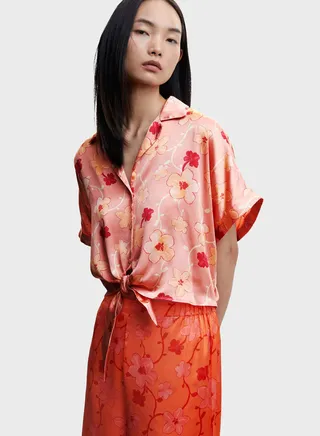 Floral Print Button Down Shirt