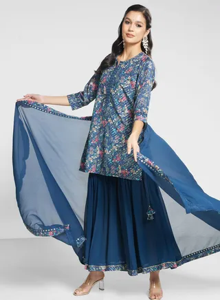 Puff Sleeve Printed set