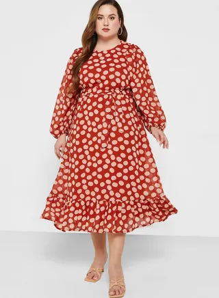 Printed Fit & Flare Dress