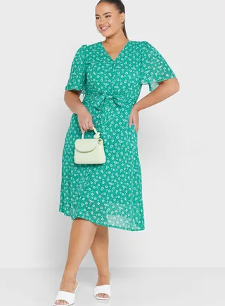Belted Printed Dress