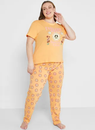 Graphic Printed Pyjama Set
