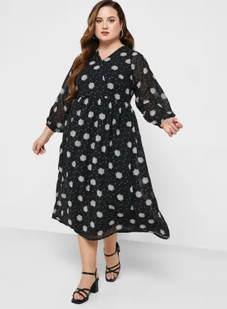 Polka Dot Print Dress