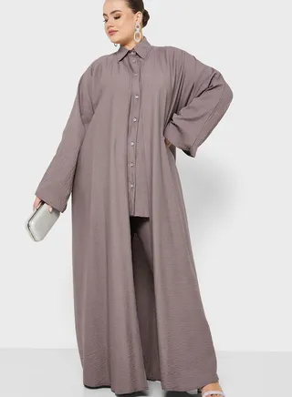 Button Down Shirt & Abaya Set