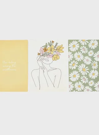 Set Of 3 Wildbloom B5 Size Notebooks