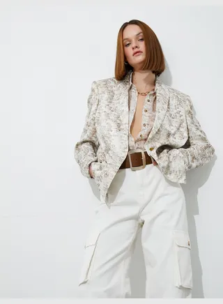 One Button Blazer Jacket