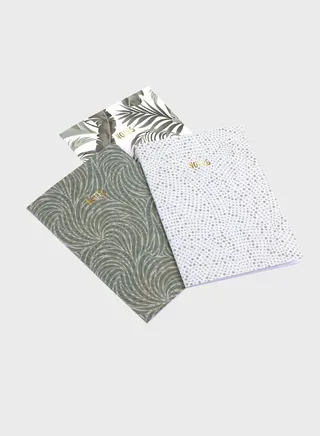 Set Of 3 B5 Green Foliage Notebooks