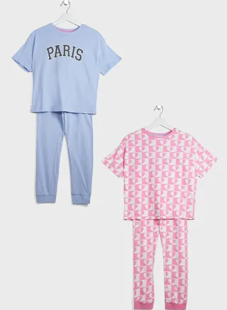 Kids 2 Pack Assorted Pyjama Set