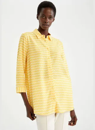 Print Patterned Tunic Shirt