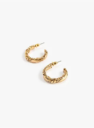 Hoop Earrings Twisted Detail