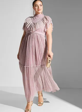 Ruffle Detail A-Line Dress