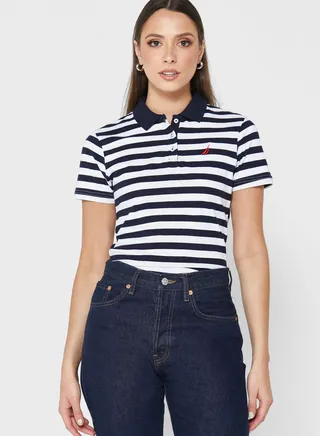 Striped Knitted Polo