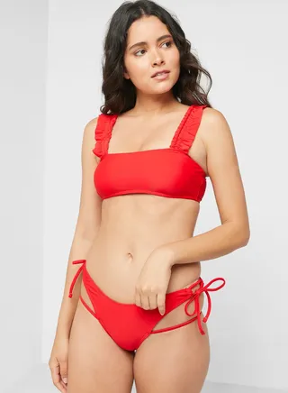 Ruffle Strap Bikini Set
