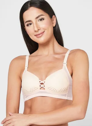 Criss Cross Detail T-Shirt Bra