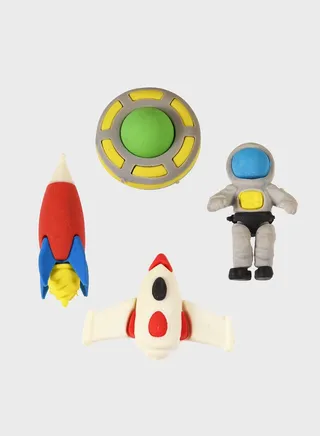 Set Of 4 Space Age Erasers