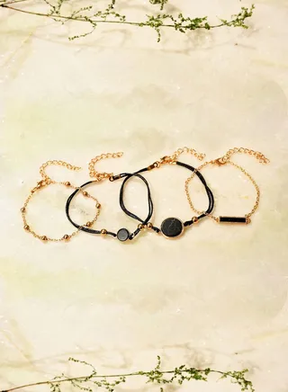 Pack of 4 Gold Plated Designer Stone Bracelet