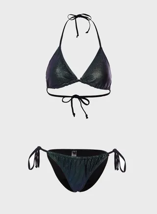 Tie Side Halter Neck Bikini Set