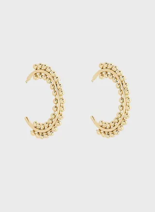 Rae Hoop Ball Design Earrings