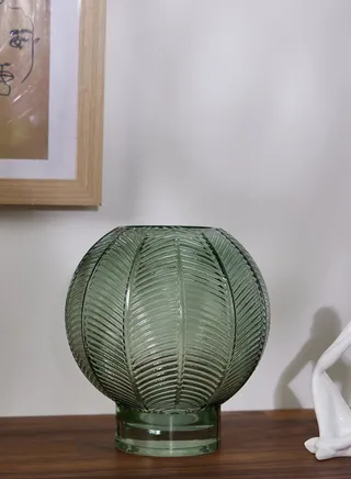 Small Fern Green Glass Vase