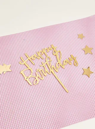Rose, Gold Acrylic Happy Birthday Cake Topper