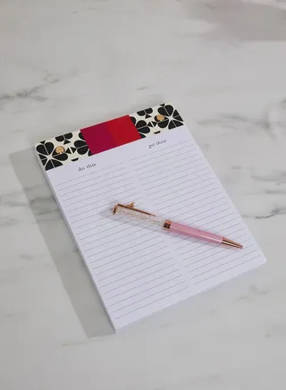 Split Notepad, Black Spade Flower