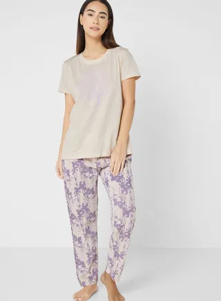 Graphic T-Shirt And Pyjama Set