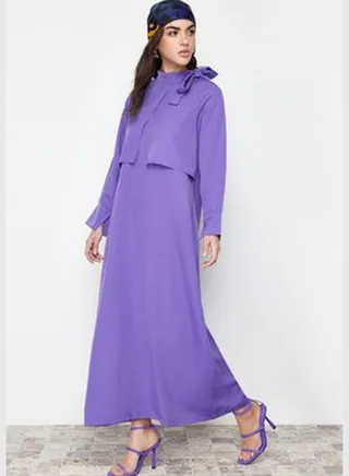 Purple Without Belt Unlined Plain Weave