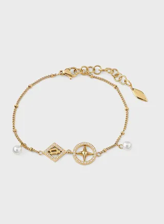Bracelet With Crystals & Pearls