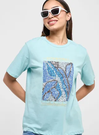 Embellished Graphic T-Shirt
