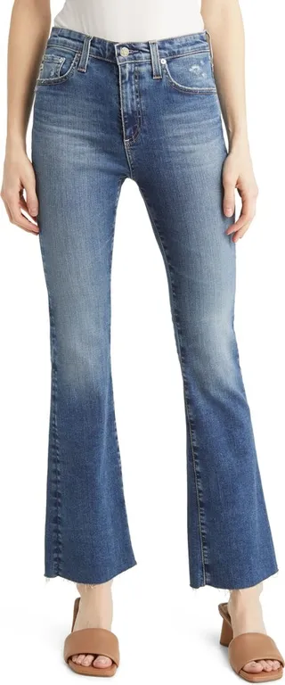 Farrah High Waist Fray Hem Bootcut Jeans