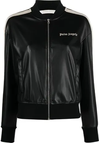 Faux-Leather Bomber Jacket