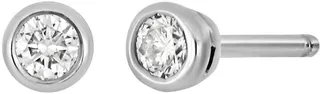 14K Gold Thin Bezel Set Diamond Stud Earrings - 0.10 ctw