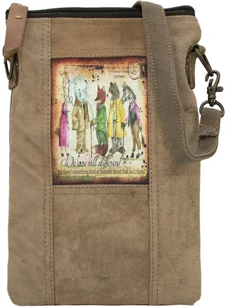 We Are All Different Recycled Tent Crossbody Bag